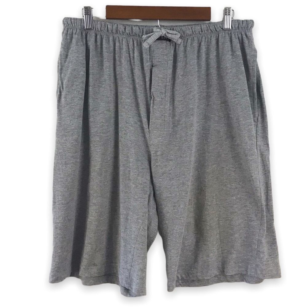 Andrew Scott Men's‎ L Drawstring Waist Casual Shorts Gray 100% Cotton Loungewear